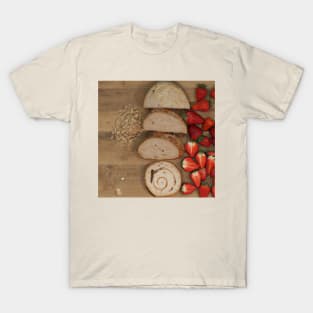 Size chart bread and strawberries T-Shirt